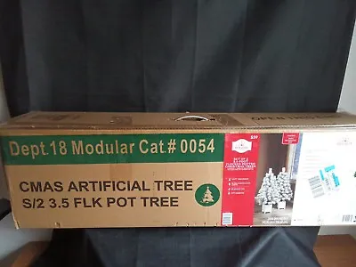 (2) Holiday Time 3.5 Foot Flocked Potted Christmas Tree In New Box  • $65