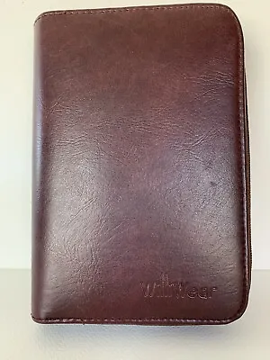 Vintage WILLIWEAR Diary Planner Organizer Binder 6 Rings & Zippered Wallet Brown • $15