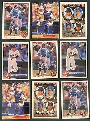 Mike Piazza LOT (x9) Rookie Baseball Cards Topps Donruss Ultra Dodgers • $5.99