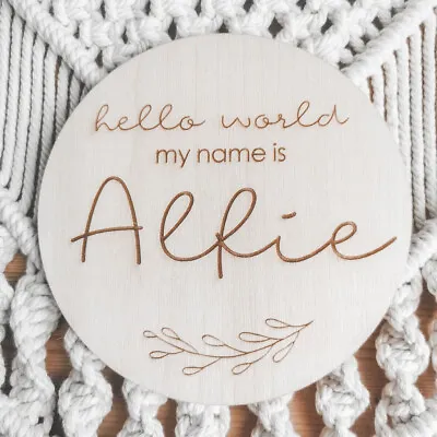 Baby Arrival Name Plaque | New Baby Sign| Boho Nursery Sign | Newborn Sign | • £12