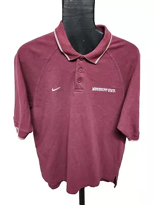 Vintage Nike Team Mississippi State University Men's Size Large Polo Shirt • $35