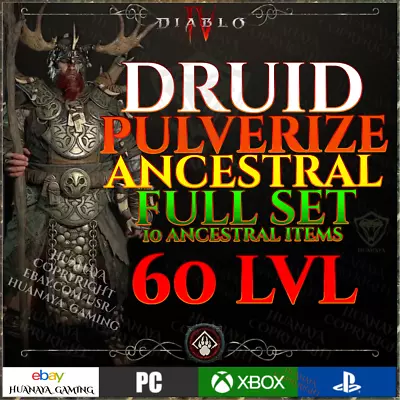 Diablo 4 🐻 Pulverize Druid Bear🐻 Full Ancestral Set 🐻 Season Ladder 3 D4 • $49.99