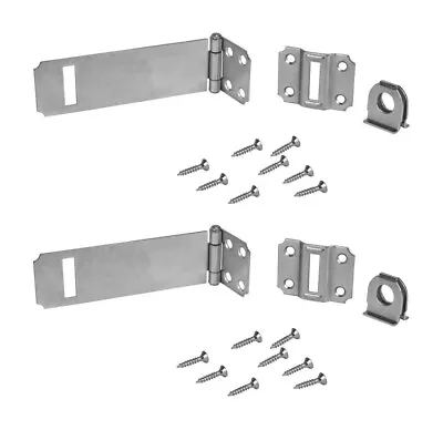 2-Pack Door Locks Zinc Plated 4.5 Inch Single-Hinge Locking Safety Hasp Latch • $8.99