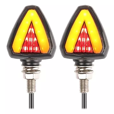 Pair 12V M8 Motorcycle Arrow Turn Signal Indicator Tail Lamp Brake Light Blinker • $9.89