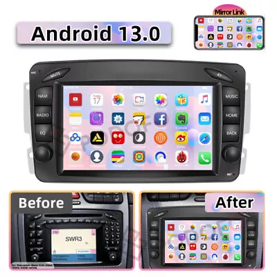 For Mercedes Benz C Class CLK W203 W209 Android 13 Car Radio Stereo GPS Sat Nav • $119.99