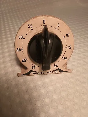 Vintage Lux Metal Kitchen Timer Minute Meter Robertshaw Controls Co  WORKS • $25