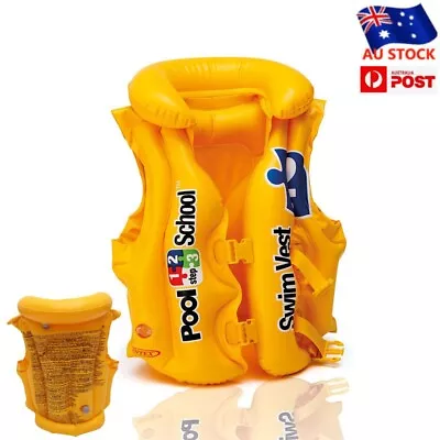 Au Kids Swimming Vest Inflatable Aid Life Jacket Swimming Suit Sports Floating • $28.76