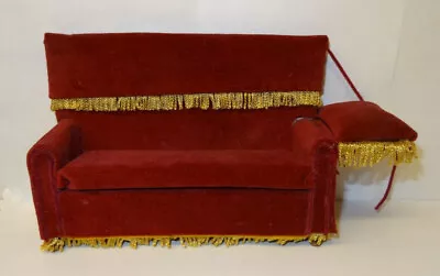 Vintage Artisan Dollhouse Miniature Medieval Double Throne Chair Knole Sofa • $99.95