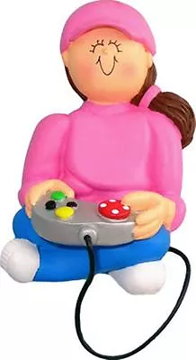 Female Girl Video Game Player Gamer Ornament Gift Present Personalized Free Xmas • $19.99