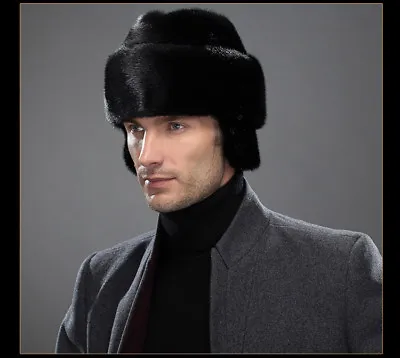 Winter Middle-aged/old Men 100% Real Genuine Mink Fur Warm Hat Cap Bataclave • $121.50