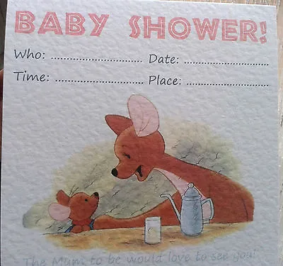 Handmade Kanga And Roo Baby Shower Invitations Invites. Pack Of 10.  • £10.86