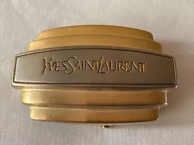 Vintage Yves Saint Laurent Belt Buckle Gold Tone Brass Buckle Steel Clamp Italy • $27.99