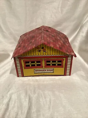 Vintage MARX 3266 Automatic Toy Tin Litho Garage • $45