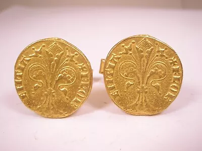 Florin Coins Replicas Vintage Cuff Links Florentine Italian Fiorino D'oro • $35.49