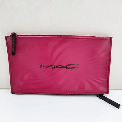 MAC Purple Double Zipper Makeup Cosmetic Bag Case Travel Toiletry Pouch NEW • $11.99