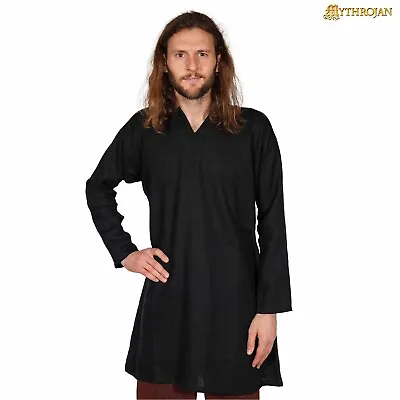 Erik Viking Tunic Medieval Renaissance Fair Reenactment LARP SCA Costume Black • $69.95