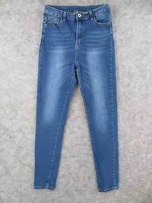 SHEIN Jeans Womens SMALL S Blue Denim Jegging High Rise Outdoors Faded 25x28 • $6.56