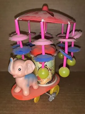 Vintage Wind-up Mechanical Elephant Carousel Toy Works • $24.99