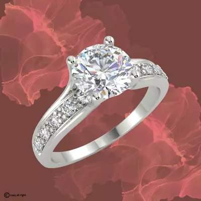 2.50Ct Round Cut GIA Aurthentiy Lab Grown Diamond Engagement Ring 14K White Gold • $1299