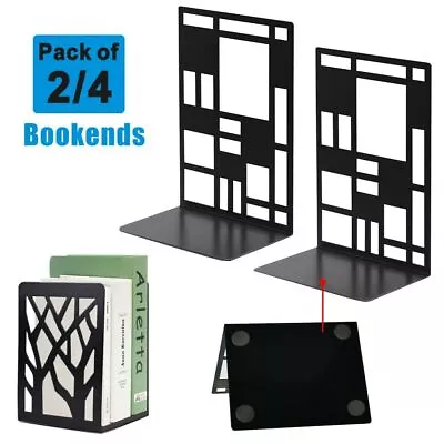 1-2Pairs Heavy Duty Metal Bookends Book Ends For Shelves Office Stationery • £7.99