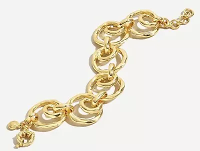 J Crew Gold Tone Link Loopy Hoop Chain 7” Chunky Bracelet New & Comes W/Dust Bag • $24.99