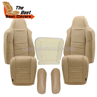 For 2003-2007 Ford F250 F350 Super Duty Driver Passenger Leather Seat Cover Tan • $40.49