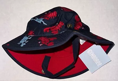 GYMBOREE Bucket Hat Navy/red/lobster Motif Size (0-3 Months • $10.50