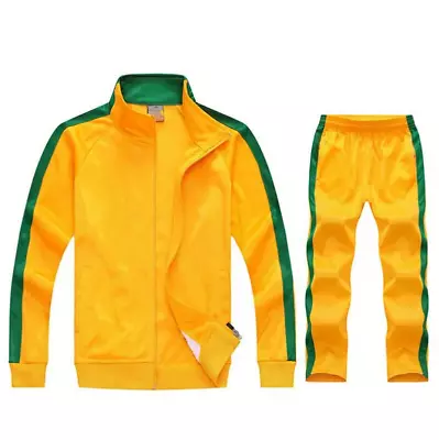 2 Piece Set Tracksuit Mens Sweatsuit Sportswear Men Jacket + Pants Sets Suits • $34.67