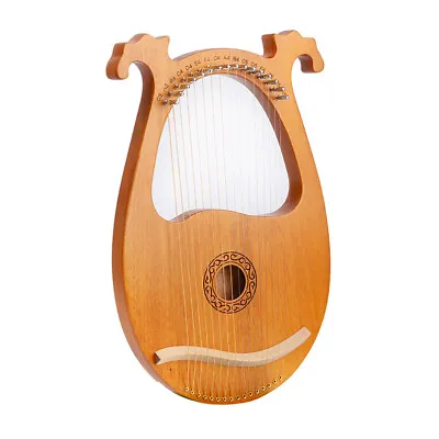 16 Metal String Lyre Harp Mahogany With Tuning Wrench String Pickup US • $39.10