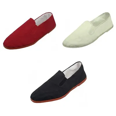 Mens Kung Fu Shoes Chinese Martial Art Ninja Rubber Sole Canvas Slipper Slip On  • $8.90