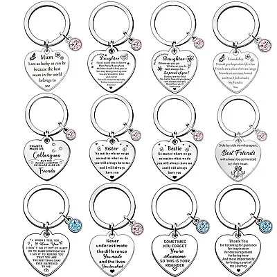 Personalised Gift Heart Keyring Birthday Gifts For Mum Sister Daughter Aunt Wife • £3.99