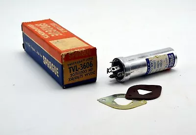 Sprague TVL-3606 20/50/100 MF 350/100/75 WVDC Twist-Lock Capacitor NOS  • $15.95