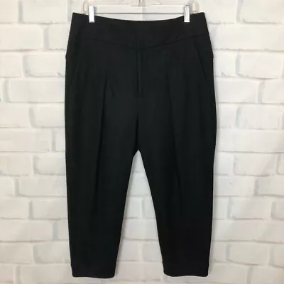 Helmut Lang 100% Wool Black Pants Size M High Waist Capri • $44.99