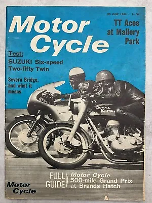 The Motor Cycle Magazine - 23 June 1966 - Suzuki Super 6 Mallory TT Brands 500 • $9.32