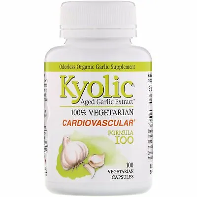 Kyolic Aged Garlic Extract Cardiovascular Formula 100 100 Vegetarian Capsules • $44.62