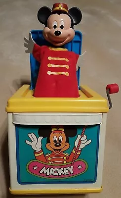 Mattel Walt Disney Mickey Mouse Jack In The Box Donald Goofy Minnie Vintage 1987 • $13.99