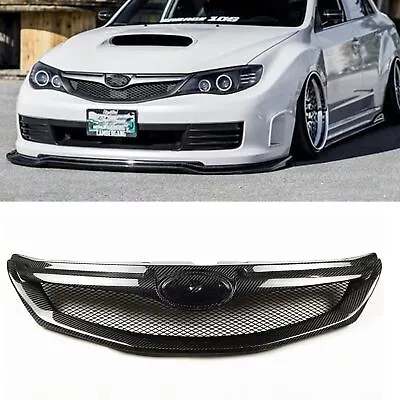 For 2008-11 09 Subaru Impreza WRX STi Car Carbon Fiber Front Bumper Grill Grille • $170.24