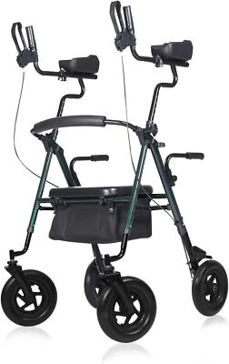 $99.99 • Buy ELENKER Upright Rollator Walker Upgrade Walking Rolling Medical Aid 10’’ Wheels