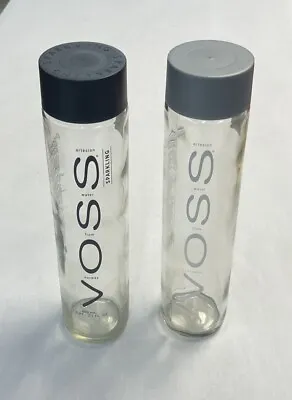 Lot Of 2 VOSS Sparkling Glass Water Bottles 800 Ml EMPTY With Cap • $15.88