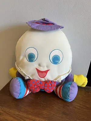 Vtg Avon 10.5  Humpty Dumpty Plush Baby Toy Nursery Rhyme Decor SOUNDS WORK • $18.95