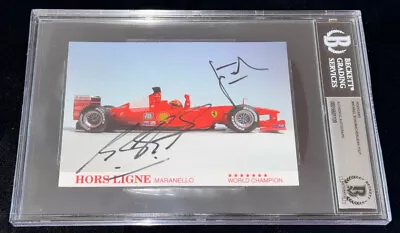 Michael Schumacher “7x F1 Champion” Signed Ferrari F2001 Hero Card BAS Beckett • $2499.99