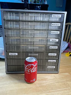 Vintage 8 Drawer Metal Akro Mils Small Parts Storage Organizer • $50