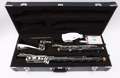 Wooden Bass Clarinet Low C Clarinet Pro Level Easy Blowing Nickel Plated Keys • $1273.99