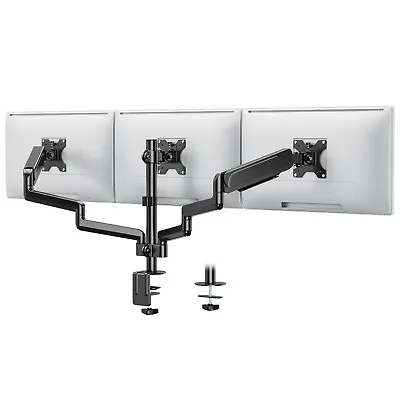 VonHaus Triple Monitor Stand For 13-27  Screens Adjustable Mount With Clamp • £84.99