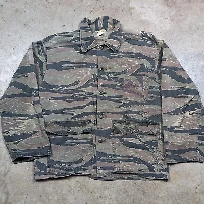 Ranger Tiger Stripe Camo Vietnam Era Vintage 70s Real Tree Chore Coat Medium • $58.50