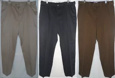 36x31 Black Khaki Navy Comfort Expandable Stretchd Waist Men Dress Casual Pants • $14.90