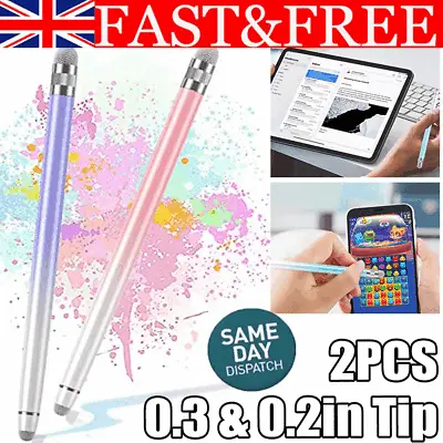 2x Universal Compactive Touch Screen Pen Stylus For Apple IPhone IPad Samsung UK • £8.89