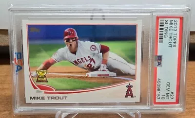 2013 Topps #27 MIKE TROUT Sliding ANGELS Rookie Cup Graded PSA 10 Gem Mint • $29.99