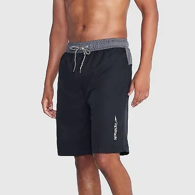 Speedo Men's 9  Solid Swim Shorts - Black L • $15.99