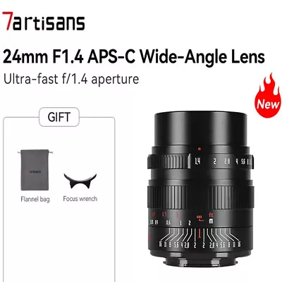 7artisans 24mm F1.4 APS-C Large Aperture MF Lens For Fuji Sony Canon Nikon M4/3 • £81.68
